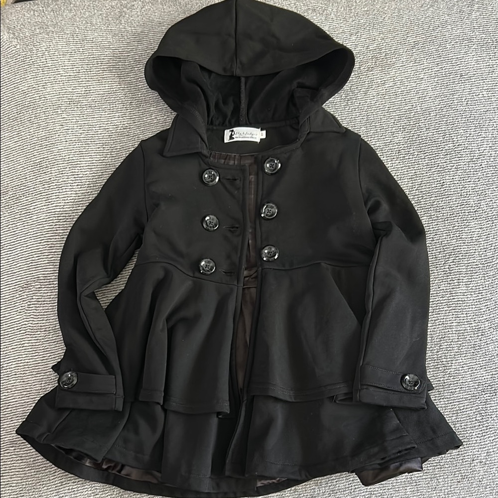 Black Hooded Peacoat